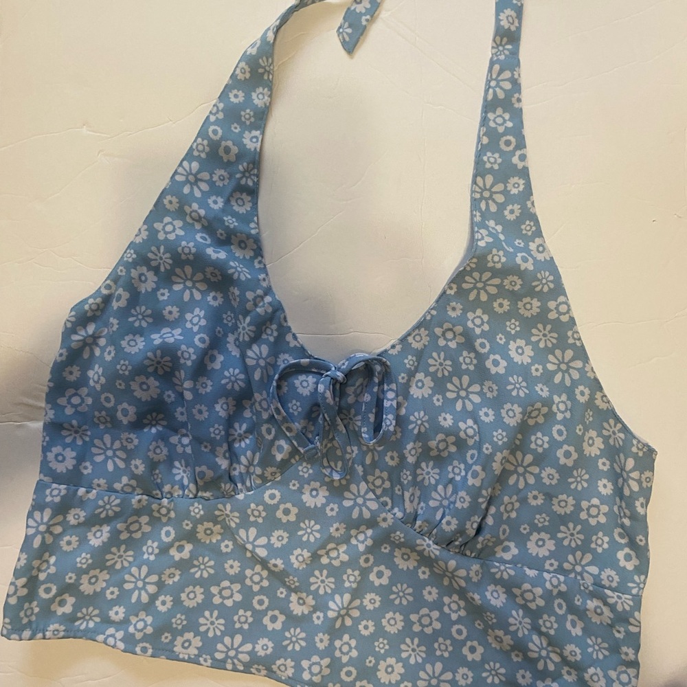 Hollister Light Blue Smocked Top